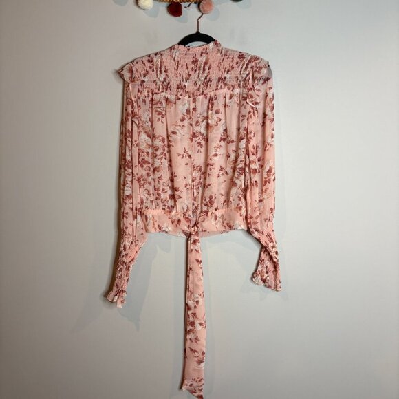 Bardot Pink Remi Pink Gardenia Floral Printed High Neck Blouse - Picture 2 of 6